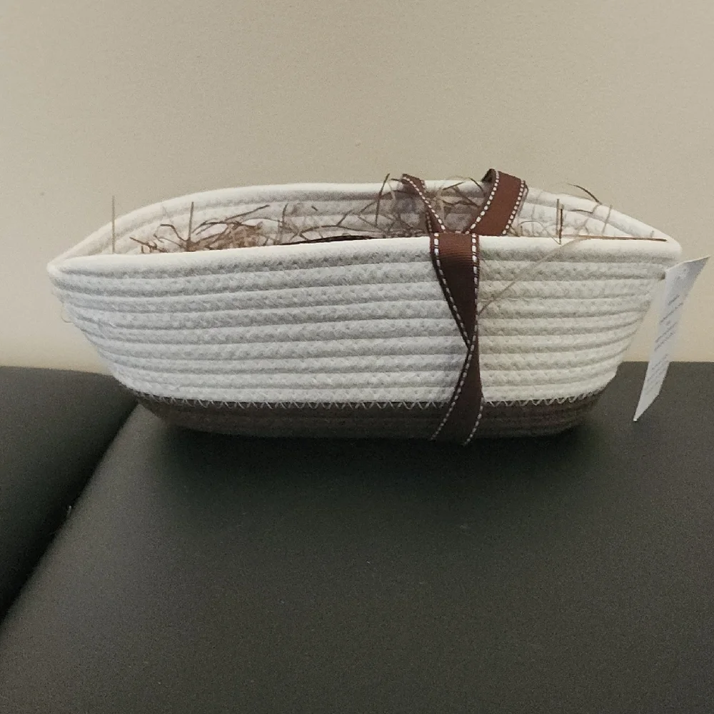 Chic Two-Tone Woven Basket